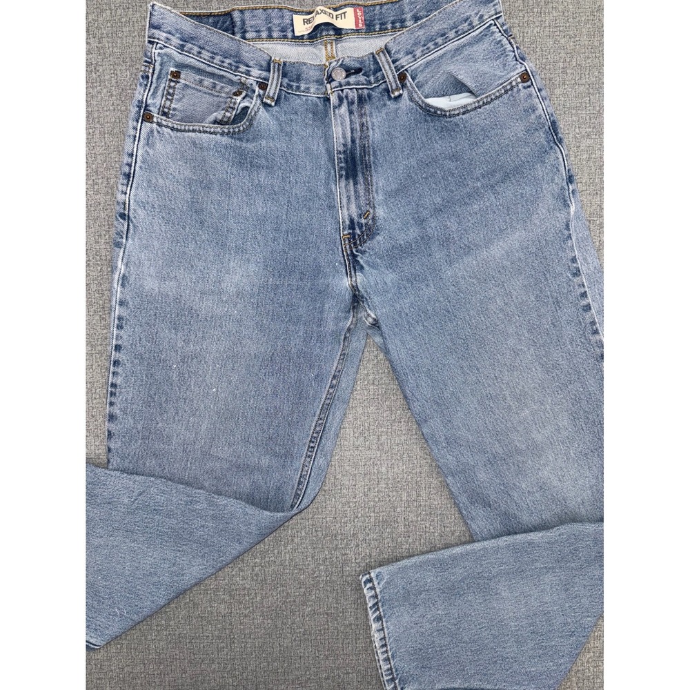 Levis Le33x32 550 Relaxed Fit Jeans Light Wash Denim Tapered Leg Levi *flaw